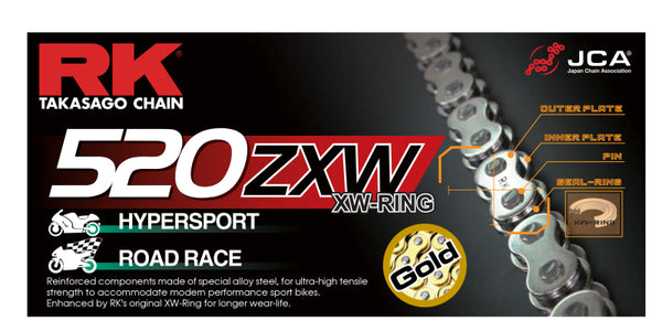 RK Chain GB520ZXW-120L XW-Ring - Gold