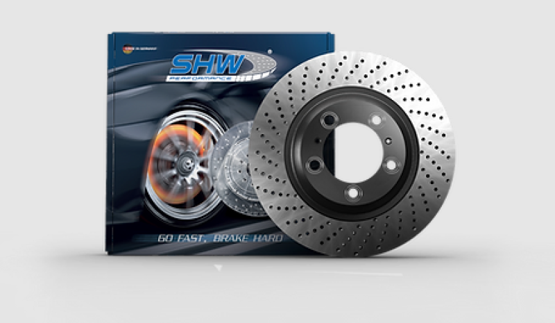 SHW 00-04 Porsche Boxster Roadster S 3.2L Rear Cross-Drilled Monobloc Brake Rotor (98635240301)