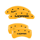 MGP 4 Caliper Covers Engraved Front & Rear MOPAR Yellow finish black ch