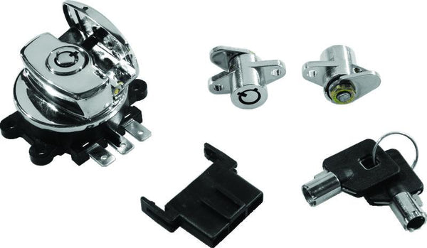 Bikers Choice 99-13 Road King With Hard Bags Chrome Saddlebag Lock Kit