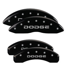 Load image into Gallery viewer, MGP 4 Caliper Covers Engraved Front &amp; Rear Broken D/Dodge Black finish silver ch