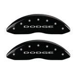 MGP Front set 2 Caliper Covers Engraved Front With out stripes/Dodge Black finish silver ch