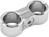 Bikers Choice Chrome Plain Oil Hose Separator For 2 Hoses