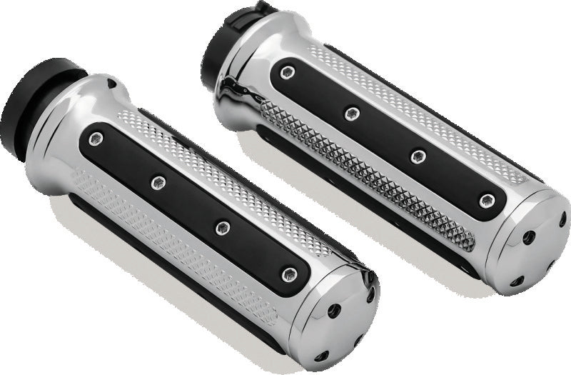 Kuryakyn Heavy Industry Grips Dual Cable Chrome