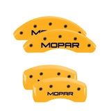 MGP 4 Caliper Covers Engraved Front & Rear MOPAR Yellow finish black ch