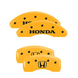 MGP 4 Caliper Covers Engraved Front Honda Rear H Logo Yellow Finish Black Char 2018 Honda Accord