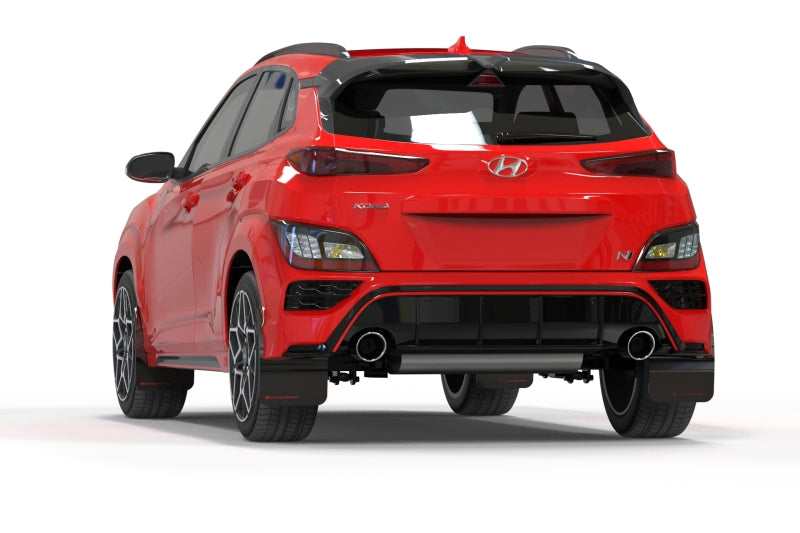 Rally Armor 22-23 Hyundai Kona N Black UR Mud Flap w/Red Logo