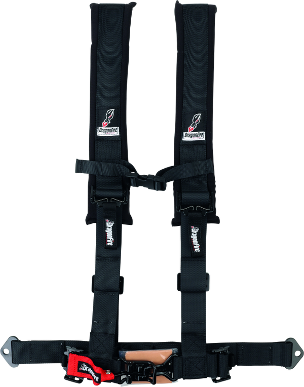 DragonFire Racing H-Style 4-Point 2in Buckle Harness - Black
