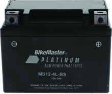 Load image into Gallery viewer, BikeMaster AGM Battery - MS12-4L-BS