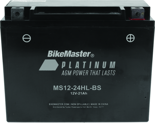 BikeMaster MS12-24HL-BS AGM Motorcycle Battery 12V 24Ah