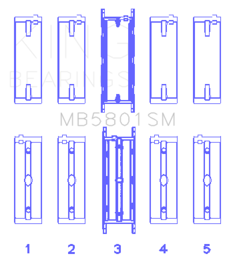 King BMW N63/S63 (Size +0.50mm) Crankshaft Main Bearing Set