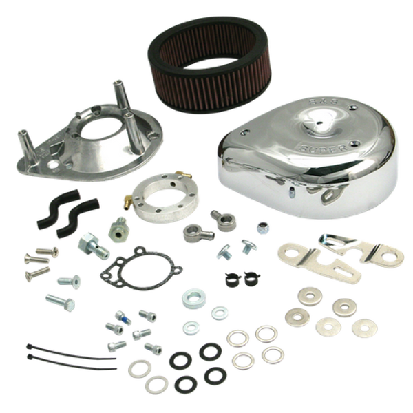 S&S Cycle 91-06 Carbureted XL Sportster Models Teardrop Air Cleaner Kit - Chrome