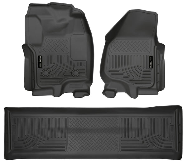 Husky Liners WeatherBeater Combo Black Floor Liners for 2012.5 Ford SD Crew Cab (w/o Manual Trans Case)