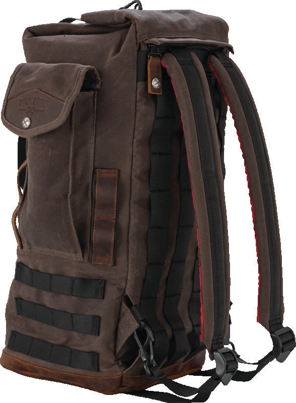 Burly Brand Voyager Sissy Bar Backpack - Dark Oak