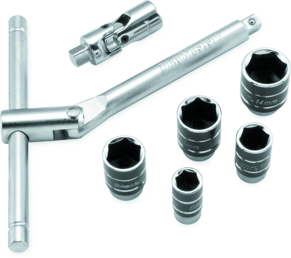 BikeMaster 1/4in Drive Compact Sliding & Folding T-Handle Tool Set