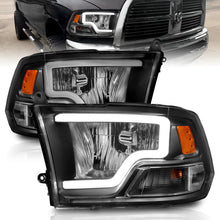 Load image into Gallery viewer, ANZO 2009-2018 Dodge Ram 1500 Crystal Headlights w/ Light Bar Black Housing