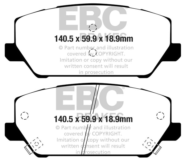 EBC Racing 19-21 Hyundai Veloster (2nd Gen) 2.0 Turbo N RP-X Race Front Brake Pads