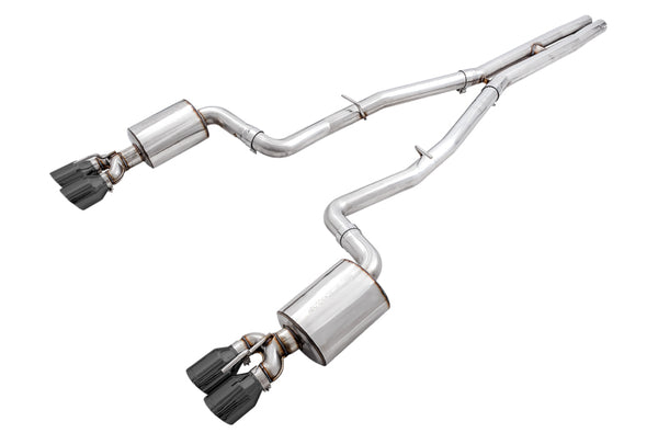 AWE Tuning Catback Exhaust  2015+ Dodge Challenger 6.4L/6.2L Non-Resonated Touring, Quad Black Tips