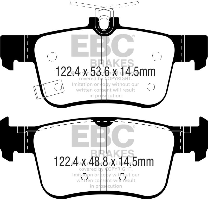 EBC 2016+ Honda Civic Coupe 1.5L Turbo Ultimax2 Rear Brake Pads