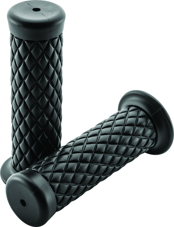 BikeMaster Quilted Black Motorcycle Handlebar Grips