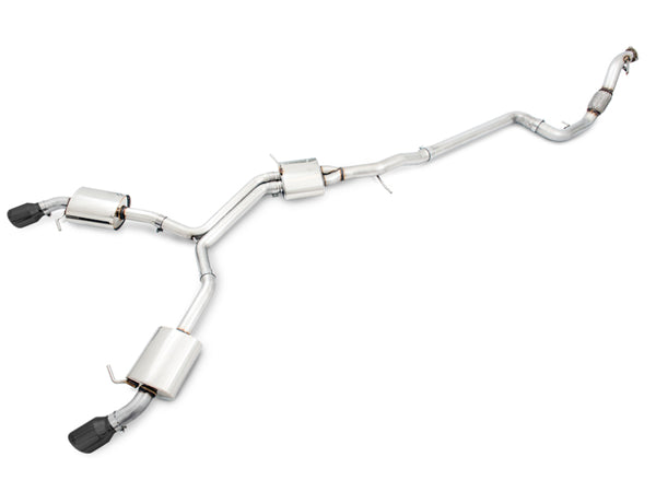 AWE Tuning Touring Edition Catback Exhaust for Audi B9 A4  Dual Outlet, Diamond Black Tips, Includes Downpipe