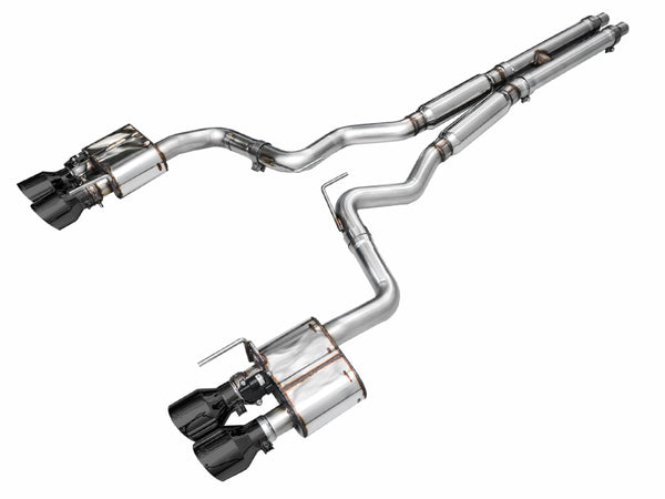 AWE SwitchPath Catback Exhaust for 2024 Ford Mustang GT S650 RWD  Quad Black Tips