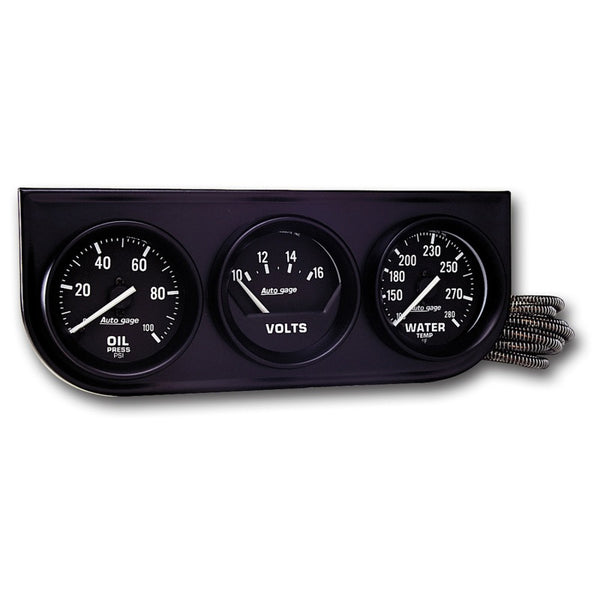 AutoMeter AutoGage 52.4mm Mechanical Oil Pressure (0100 PSI) & Water Temp (130280F) Gauge Set