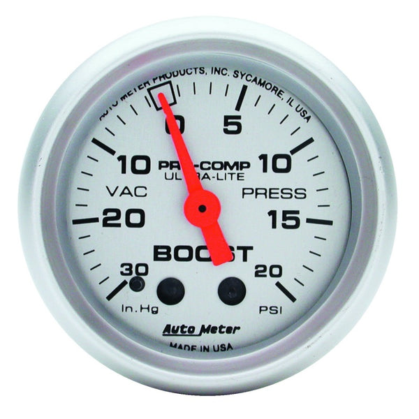 AutoMeter Ultra-Lite 52mm Mechanical Boost Gauge (20 PSI)