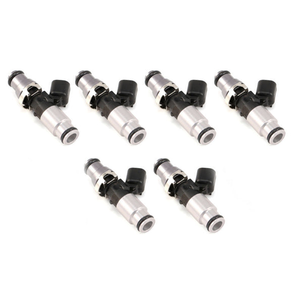 Injector Dynamics 1050X Fuel Injectors Set of 6 - 14mm Adaptor Top and Silver Bottom