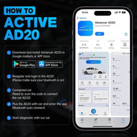 XTOOL AD20 OBD2 Scanner Bluetooth Diagnostic Tool for iOS & Android 2025 Version