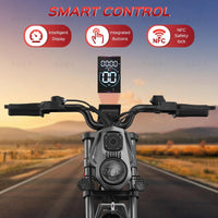 WO18 Electric Bike Dual Motor 2000W 34MPH Speed 48V 25AH Full Suspension 50-60KM