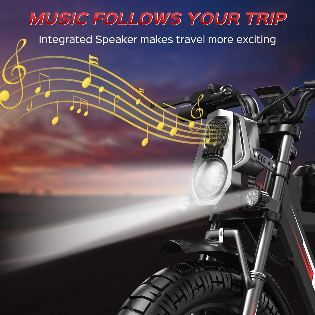 WO18 Electric Bike Dual Motor 2000W 34MPH Speed 48V 25AH Full Suspension 50-60KM