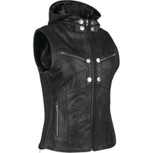 Load image into Gallery viewer, Hells Belles Motorcycle Vest - Women&#39;s Black Leather Speed and Strength (Medium)