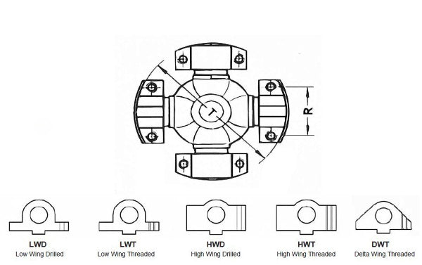 5-6106X Driveshaft Wing Bearing Universal Joint – 6C Series 4HWD Wing U-Joint (905)