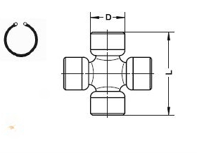GU8130 Driveshaft Universal Joint 57 mm x 144 mm fits DAF MAN Volvo Iveco Truck