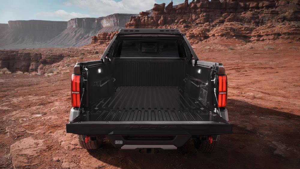  The Toyota Tacoma's durable bed liner, shown here, offers rugged protection for hauling gear in even the toughest off-road conditions.